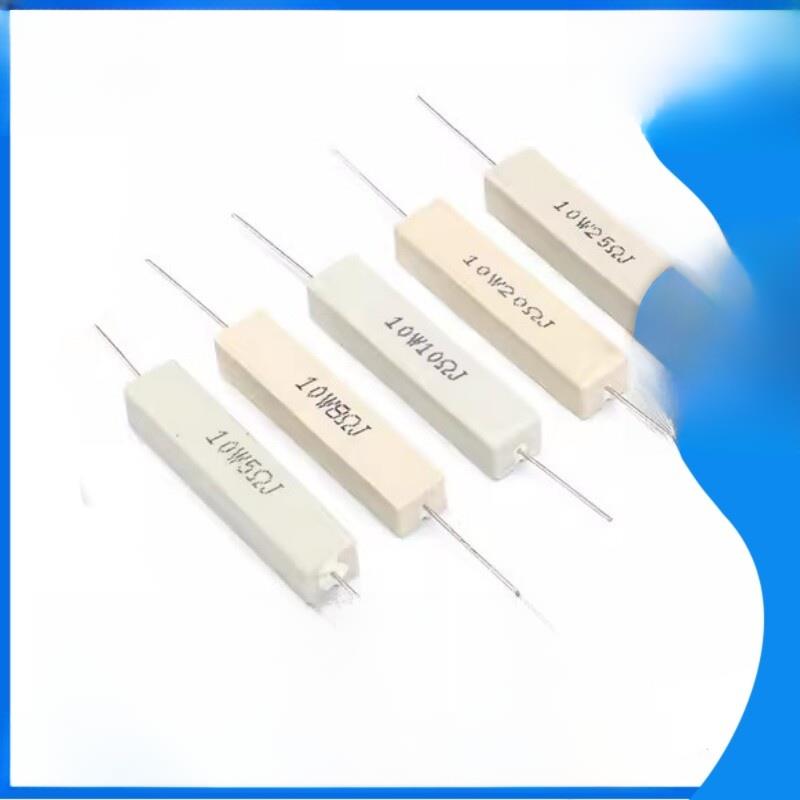 水平水泥电阻10W 0.1R/0.25/0.47/3/5/6.8/10/47/100欧姆/1K/10K4