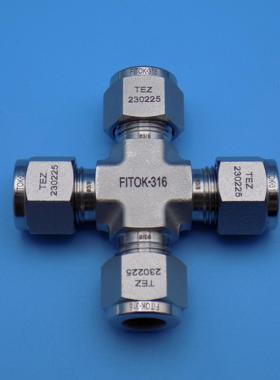 FITOK飞托克3/8四通中间 卡套四通接头 3/8管外径 型号SS-C-FL6
