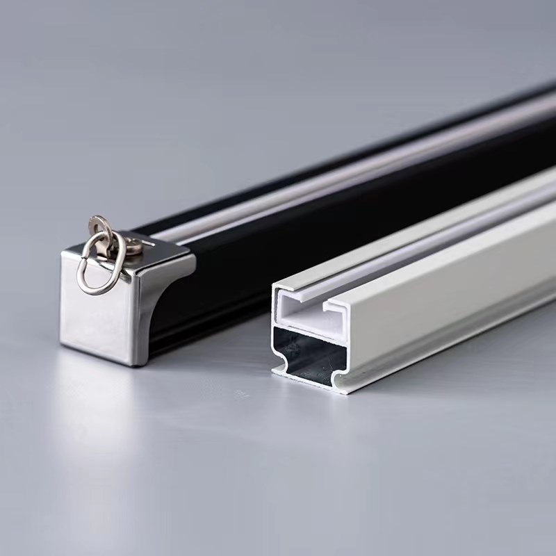 窗帘挂钩式顶装侧装单轨双轨含配件小清新加厚静音铝合金直轨道