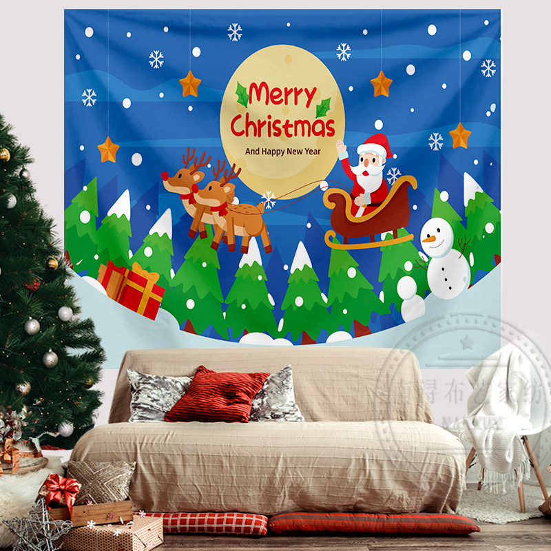 欧美圣诞节背景布装饰挂布新年party商场房间拍照装扮布置背景布,居家布艺,挂毯/壁毯,淘宝优惠券,粉丝福利购,淘宝优惠卷