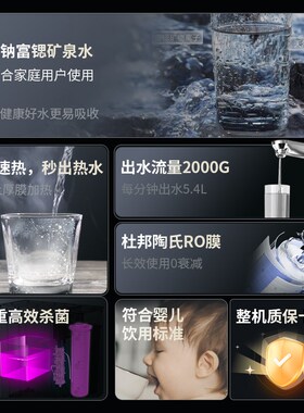 【6年滤芯】特洁恩即热净水器家用直饮厨房自来水ro反渗透一体机