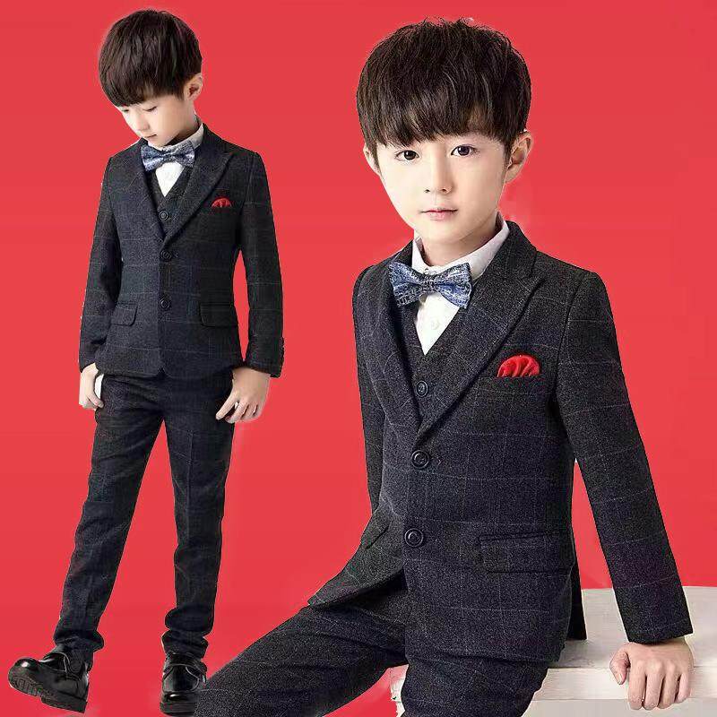 儿童西装套装男童礼服花童主持人王子钢琴服装演出英伦风加绒加厚