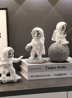 简约客厅电视柜桌面小摆件儿童房间白色宇航员装饰品礼物摆设家居