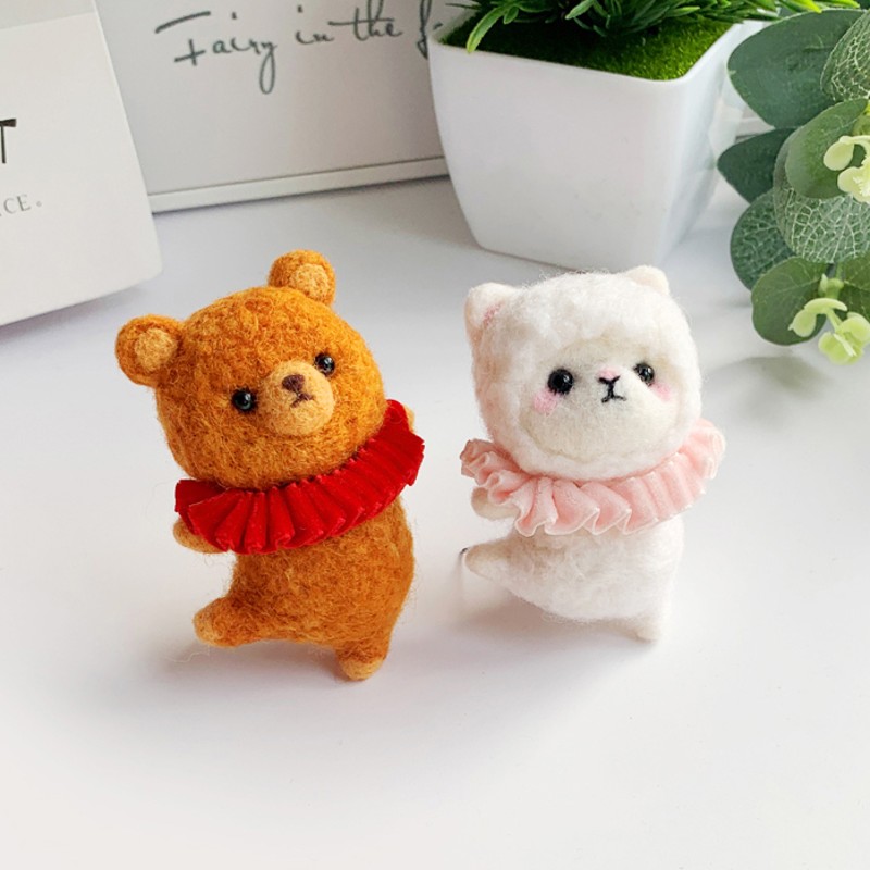 羊毛毡戳戳乐手工制作DIY礼物打发时间芭蕾舞熊羊驼材料包情侣