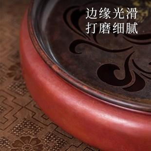 手工复古紫铜壶承家用纯铜储水干泡台圆形紫砂壶托盘养壶底座茶盘