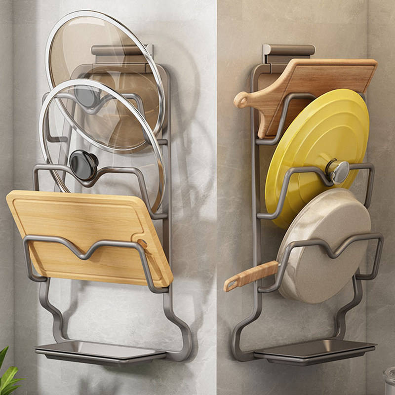 锅盖架免打孔壁挂式厨房置物架大菜板放置器收纳多层砧板架子双层,厨房/烹饪用具,锅盖架/锅盖收纳垫,淘宝优惠券,粉丝福利购,淘宝优惠卷