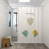 浴室防水布淋浴浴帘套q装 免打孔磁性洗澡卫生间窗帘门帘隔断帘帘