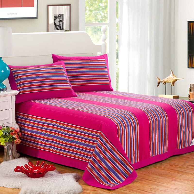 山东老粗布床单三件套纯棉加厚棉麻大包边粗布凉席1Q.5m1.8m双人