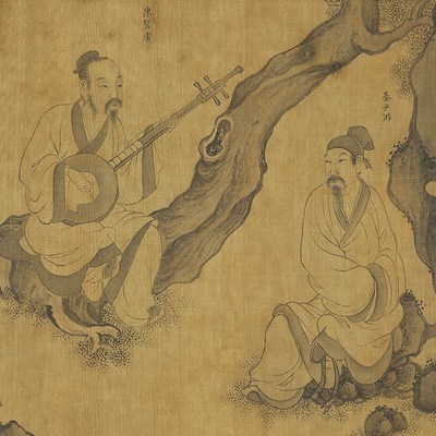 宋 李公麟 西园雅集图复古人物工笔G长卷宣纸绢布微喷仿古装裱复