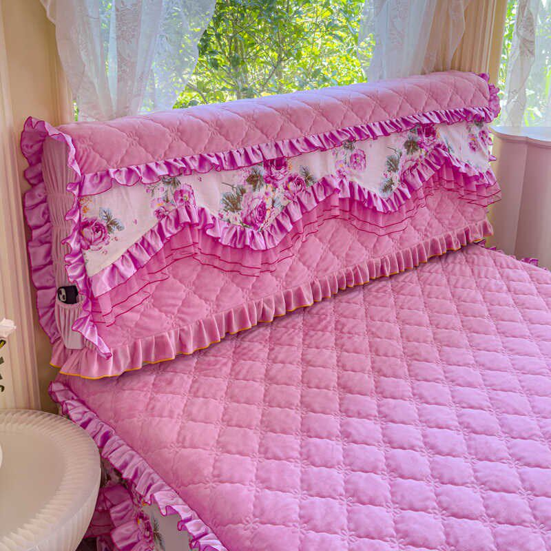 床头套罩新款全包绒布床头t罩夹棉加厚实木软包防撞皮床床头保护