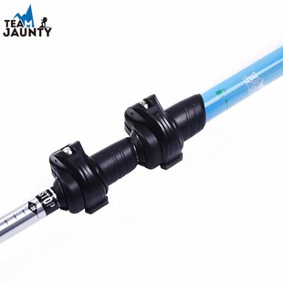 登山杖7075铝合金三节伸缩外锁户外徒步旅行O越野超轻高强直柄手