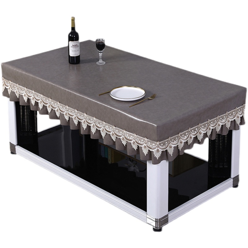 皮革免洗桌布皮罩防水防油长方形电炉茶几皮套烤火取W暖桌餐桌罩