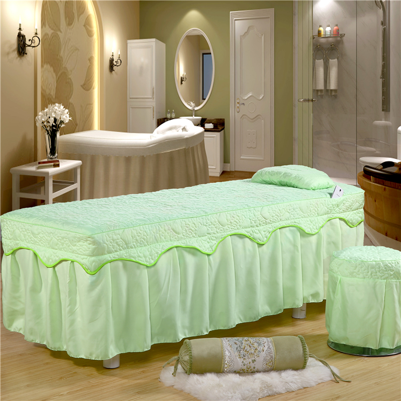 棉美容院床套美体洗头房按w摩足浴推拿浴室用单床罩套件送枕套
