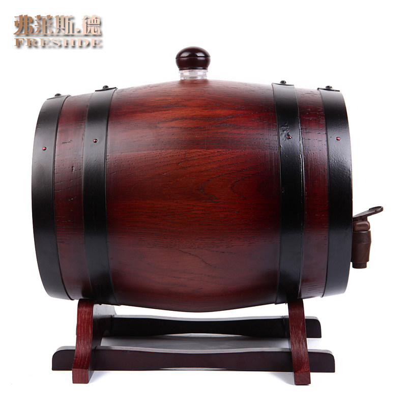 5L橡木桶c空桶装饰自酿葡萄酒存酒桶无胆橡木酒桶烘烤发酵红酒桶