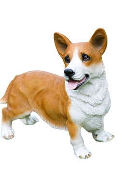 创意动物雕塑工艺品大号仿真柯基狗狗摆件家居客厅庭院.装饰品摆