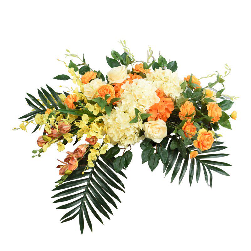 讲台花假b花演讲台花主席台彷真花挂式下垂彷真绢花会议桌花摆花