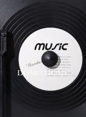 轻奢立式复古留声机黑胶唱片水晶创意摆件模型样板W间电视柜装饰