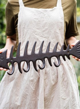 铸铁鱼骨造型挂钩墙钩花园庭v院户外装饰个性杂货欧式乡村摆件工