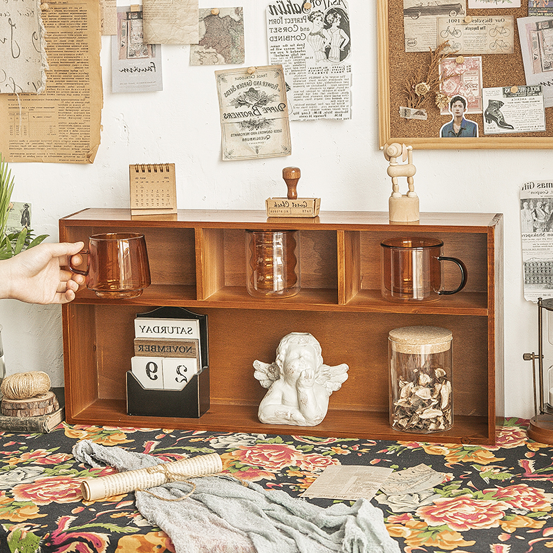 杯子收纳置物架防尘桌面茶杯收纳盒挂墙上L茶杯柜子茶具展示柜杯