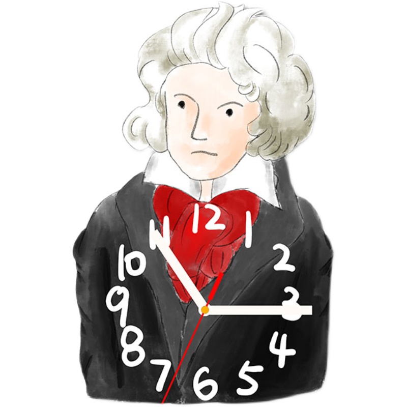 音乐教室钢琴培训学校挂钟贝多芬时E钟表挂表挂墙钟装饰文艺静音