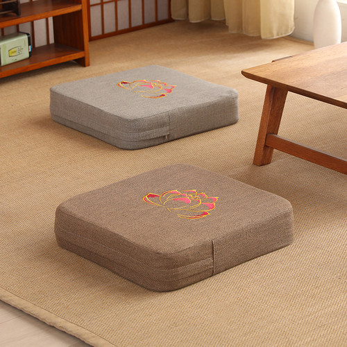 中式跪拜垫打坐垫禅修垫亚麻蒲团坐垫G拜垫拜佛垫静坐家用佛坐禅