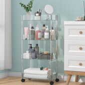 落地置物架多层收纳架手推u车厨房卧室浴室移动储物架整理架带轮