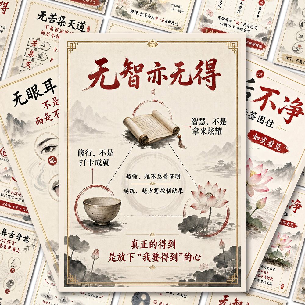 心经260字看透图解焦虑图解心经智慧缓解焦虑人生哲学diy贴纸