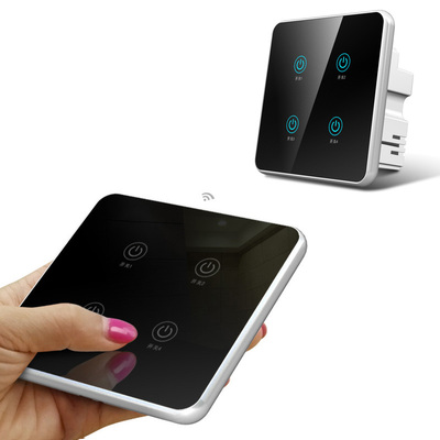 微控遥控开关随意贴免布线无线双控多控智能触摸屏四开86家用面板