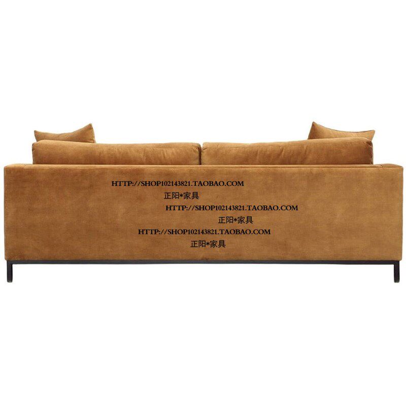 北欧美式乡村风格实木科技绒布艺双人三人位沙发设计师网红家具