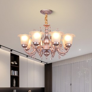 卧室灯具 客厅餐厅玻璃灯具温馨浪漫个性 欧式 客厅吊灯北美田园风格