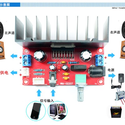 TDA7377双声道2.0大功率立体声功放板散件12V直流家用车载