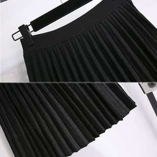 百褶裙短裙女2023秋冬新款毛织半身裙高腰搭配上衣穿的裙子显瘦