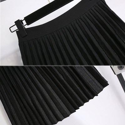 百褶裙短裙女2023秋冬新款毛织半身裙高腰搭配上衣穿的裙子显瘦