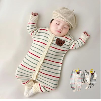班纳之家婴儿衣服秋冬男女宝宝弹力针织毛衣线衣婴幼儿保暖连体衣