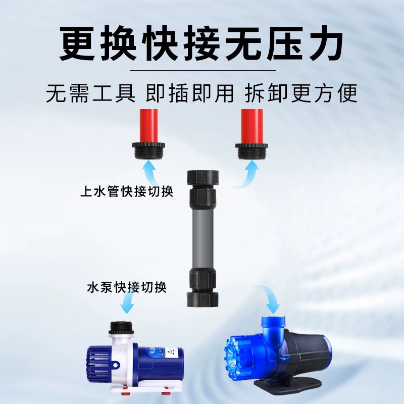 中科世纪鱼缸软管快接头底滤上水直通鱼缸上下水管鱼缸配件耐用
