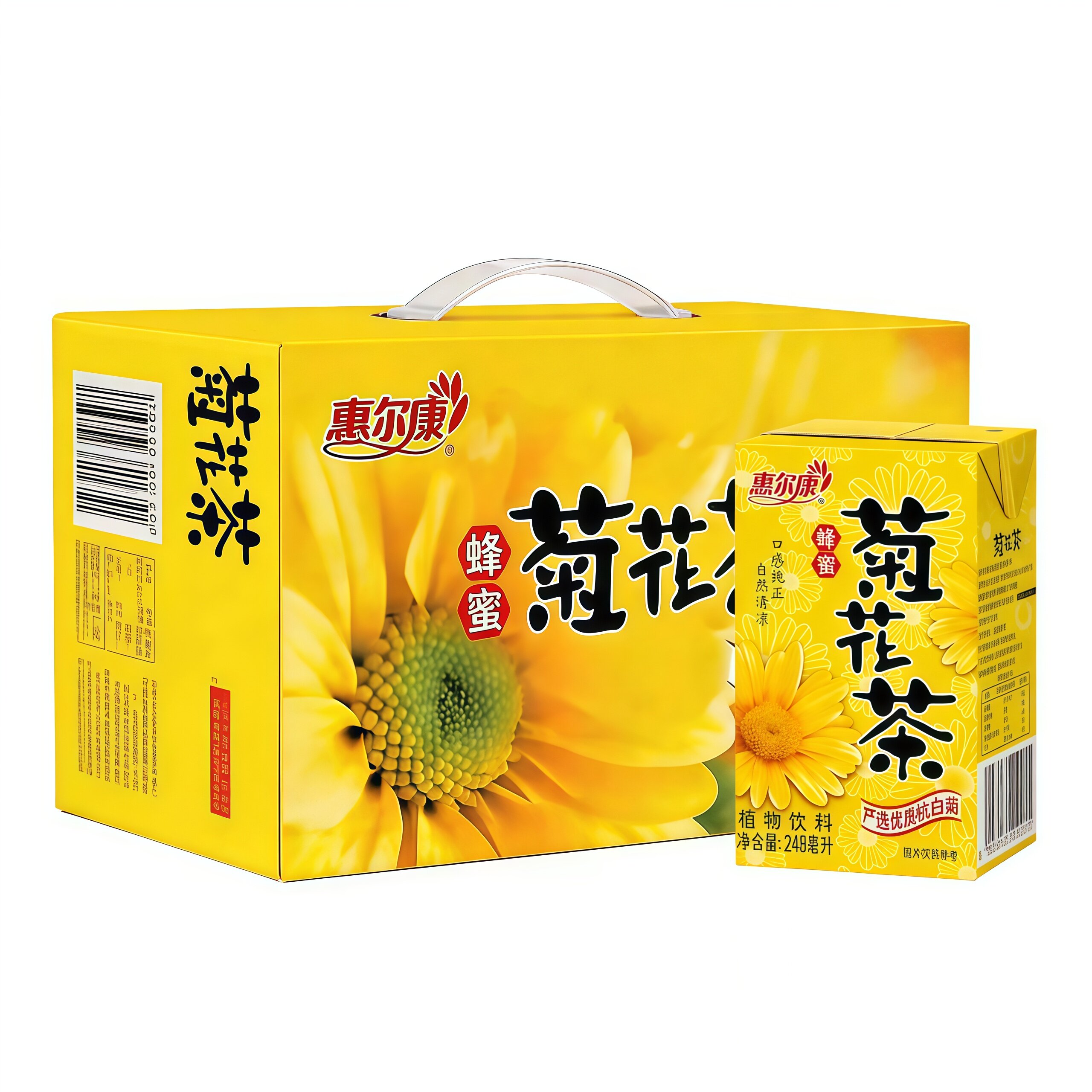 惠尔康菊花茶248ml*24盒整箱秘制植物凉茶果蔬味饮料夏日饮品12盒