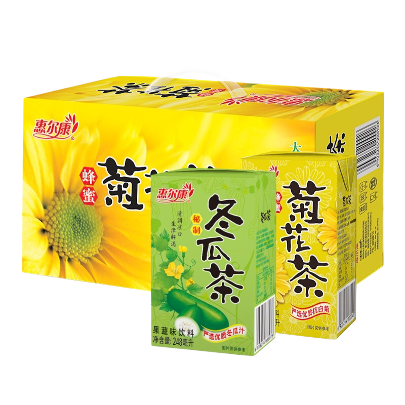 惠尔康菊花茶冬瓜茶24瓶整箱