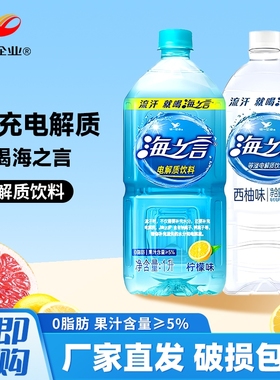 统一海之言海盐柠檬味1L*8瓶/箱电解质水运动功能饮料蓝莓味500ml