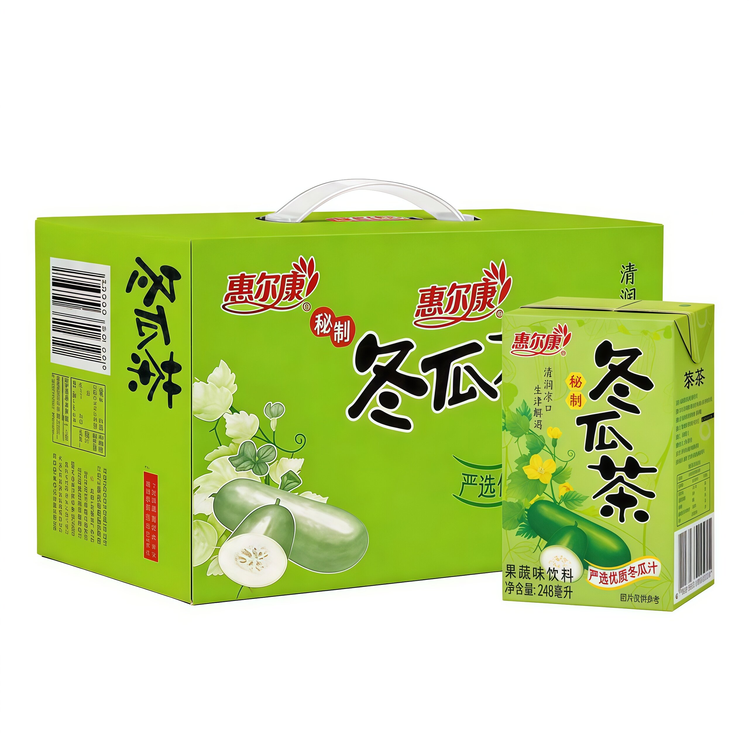 惠尔康冬瓜茶248ml*24盒整箱秘制植物凉茶果蔬味饮料夏日果味饮品