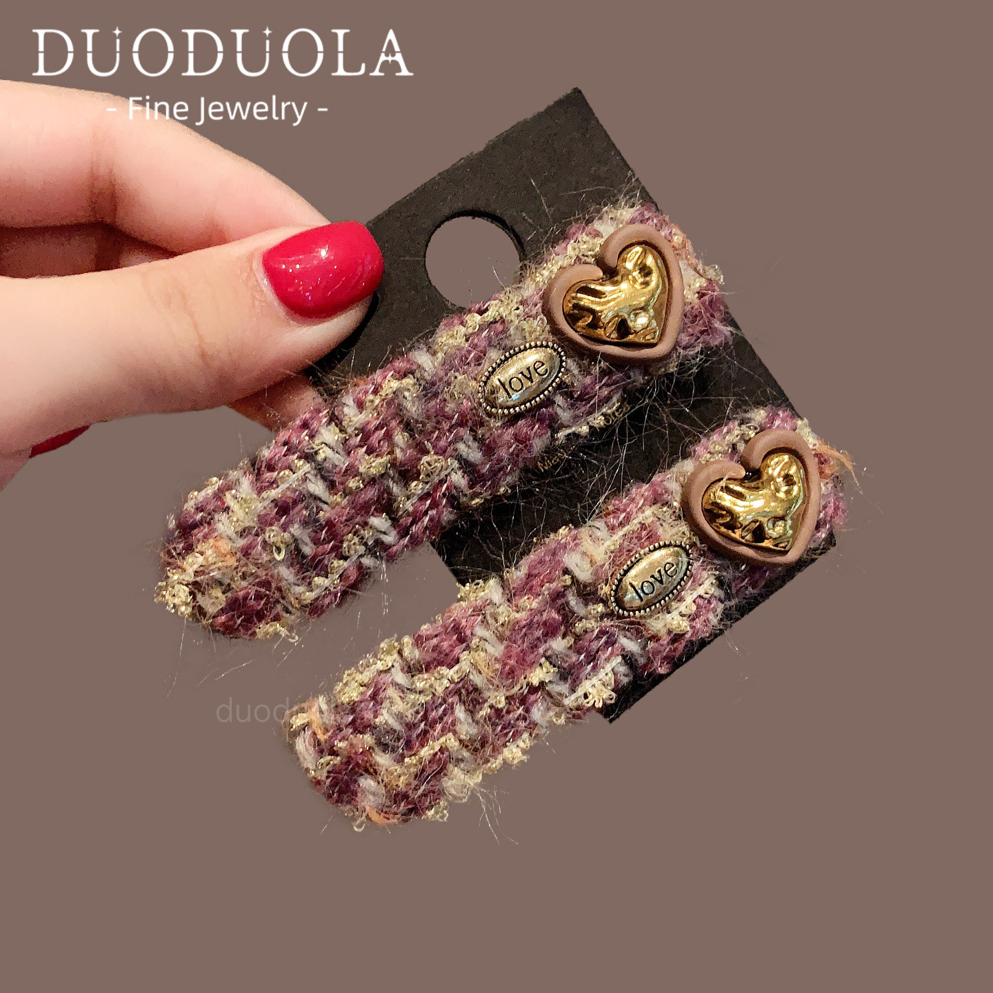 精致甜美毛绒金标爱心发夹bb夹侧边刘海夹复古高级感前额夹发饰女,饰品/流行首饰/时尚饰品新,发饰,淘宝优惠券,粉丝福利购,淘宝优惠卷