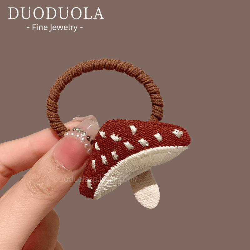 可爱蘑菇皮筋发绳时尚女童发圈头绳不伤发弹力耐用发圈2025年新款