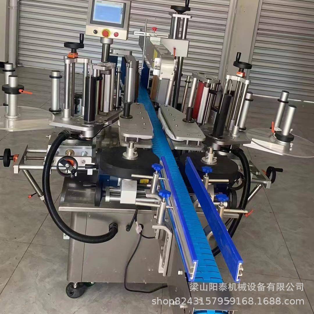 全自动双侧面贴标机扁瓶方瓶洗发水不干胶双侧面贴标签九成新