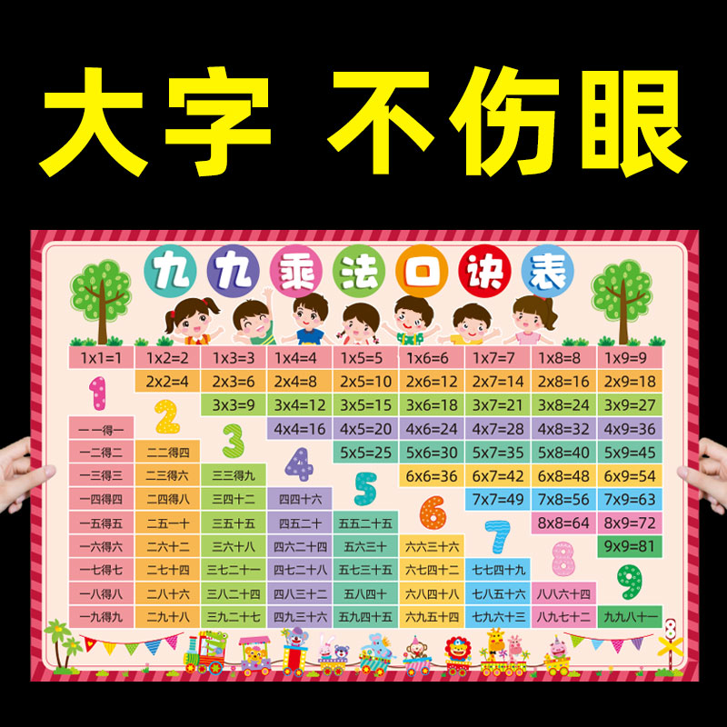 速发乘法挂诀表口图大九贴乘法乘除法口诀表墙九小学二年级全套卡