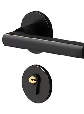 黑色卧室门锁静音内房间磁吸分体门锁实钢木门锁铁把手新门用套装