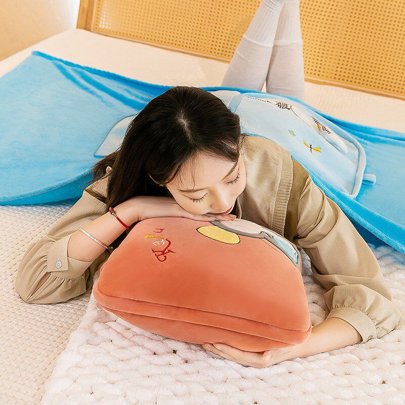 卡通空调被抱枕方形办公室车载带毛毯子二合一两用靠垫可机洗可爱