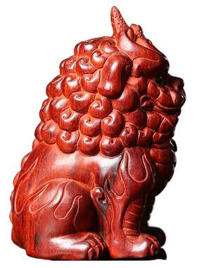 小叶紫檀谛听摆件九华山地藏王坐骑瑞兽家居饰品办公室礼品工艺品