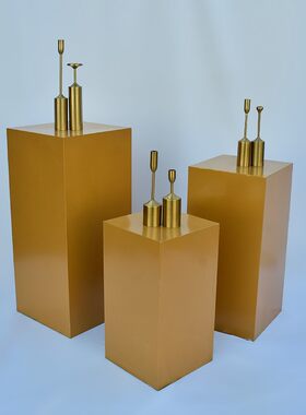 婚庆道具白色铁艺方形柱体甜品台五件套迎宾区甜品桌婚礼橱窗摆件