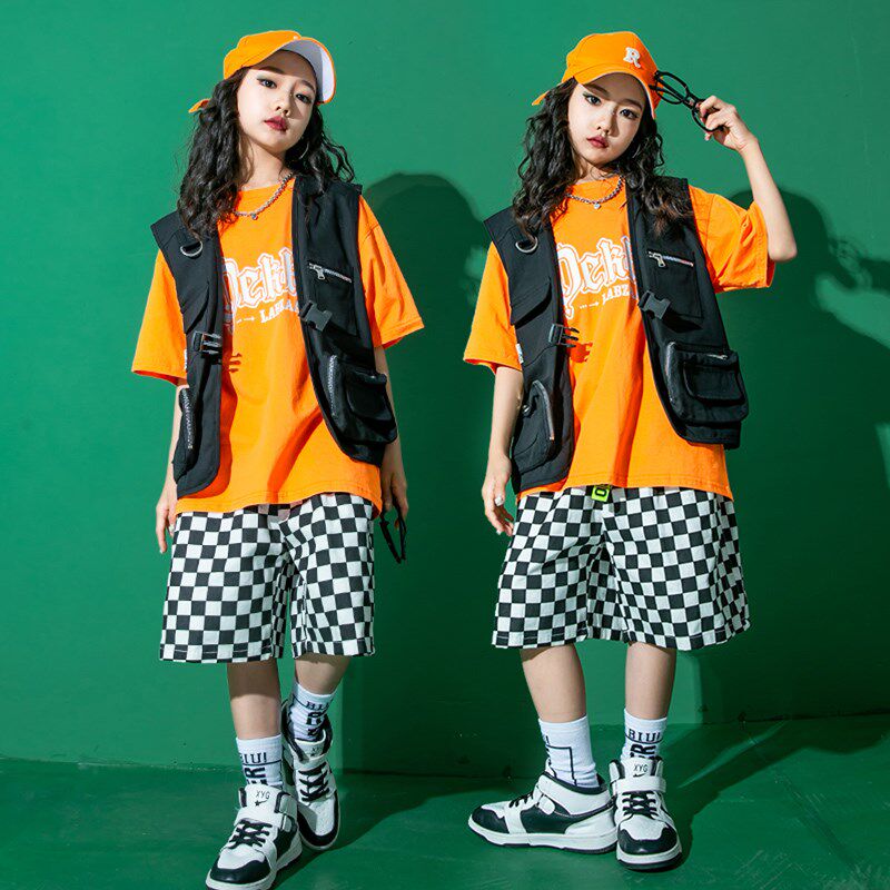 六一儿童演出服街舞服装男童嘻哈套装架子鼓女童少儿hiphop表演夏