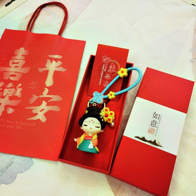 西安文创旅游纪念品唐仕女钥匙扣挂件钥匙链挂饰中国风礼物包邮