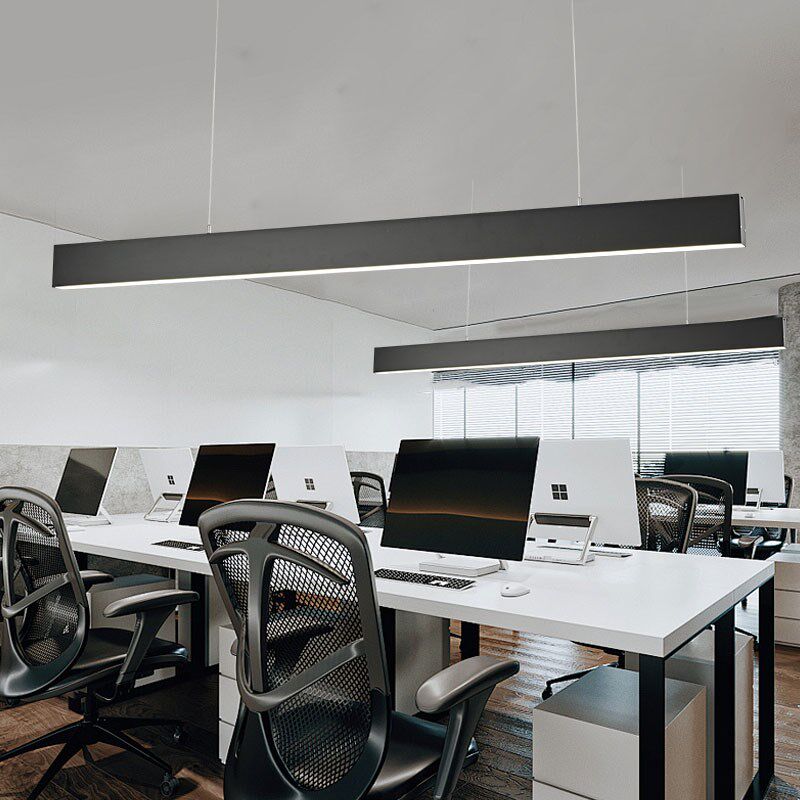 超亮led长条灯无缝拼接线条铝材方通办公室吊灯设计师餐厅吊灯